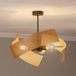 B-Ware Euluna Deckenleuchte Moira LED Lampe dimmbar goldfarben schwarz Ø47cm 3-flammig