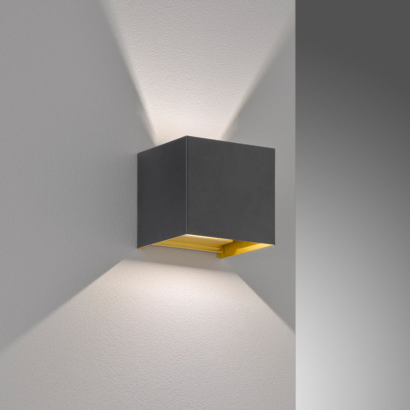 FISCHER & HONSEL Außenwandleuchte schwarz-gold LED Wandleuchte Gartenlampe - 4003694303392