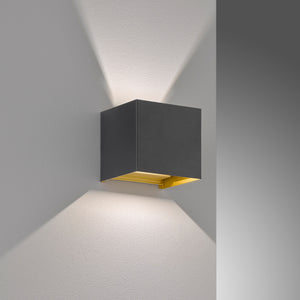 B-Ware FISCHER & HONSEL Außenwandleuchte schwarz-gold LED Wandleuchte Gartenlampe