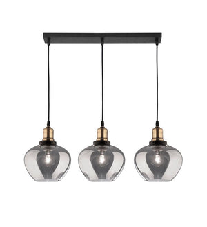 B-Ware Nova Luce Pendelleuchte Hängeleuchte Cedro Schwarz dimmbar E27 LED 3-flammig