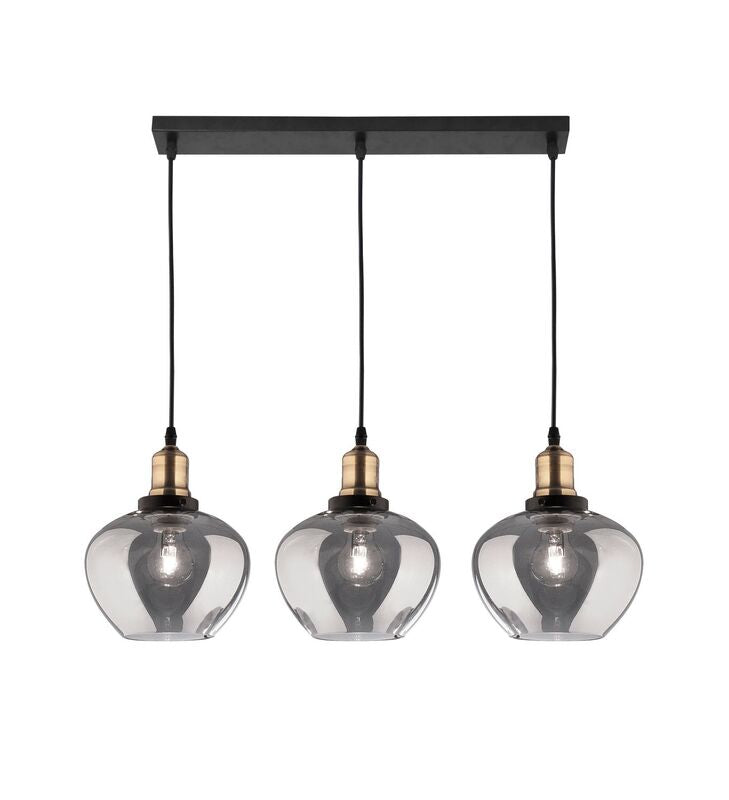 Nova Luce Pendelleuchte Hängeleuchte Cedro Schwarz dimmbar E27 LED 3-flammig - 5212017407535