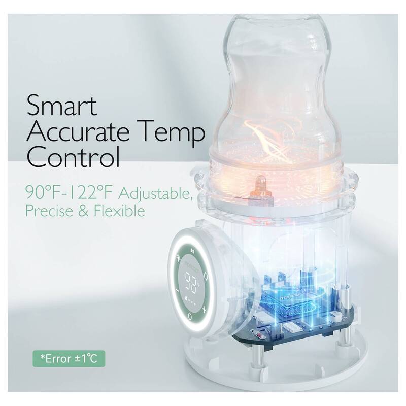 Momcozy Milchflaschenwärmer tragbar 80W Temperaturregelung Grün Weiß Transparent - 0602835182366