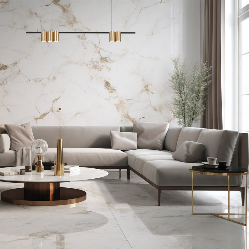 Eco-Light Hängelampe Genesis Hängeleuchte Alu schwarz/gold Deckenlampe - 5902693803690
