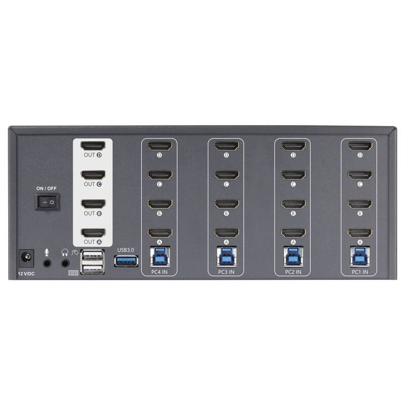 KVM-Konsole Umschalter Switch SpeaKa Professional HDMI 4x4 Port Multi Display - 4064161394442