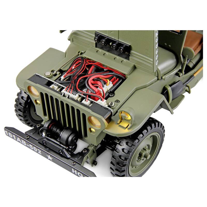 Amewi Jeep Willys MB Crawler RC Modellauto Elektro 4WD Allradantrieb 1:14 grau - 4262500346392