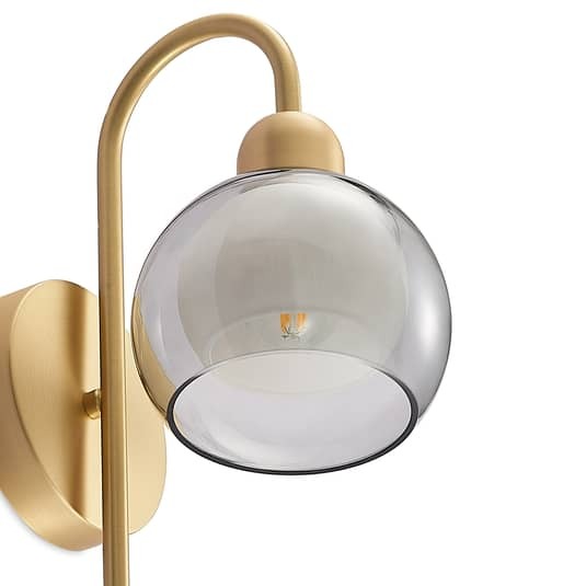 Lucande Wandleuchte Mylah LED Lampe Designer Leuchte dimmbar messing rauchgrau - 4251911730555