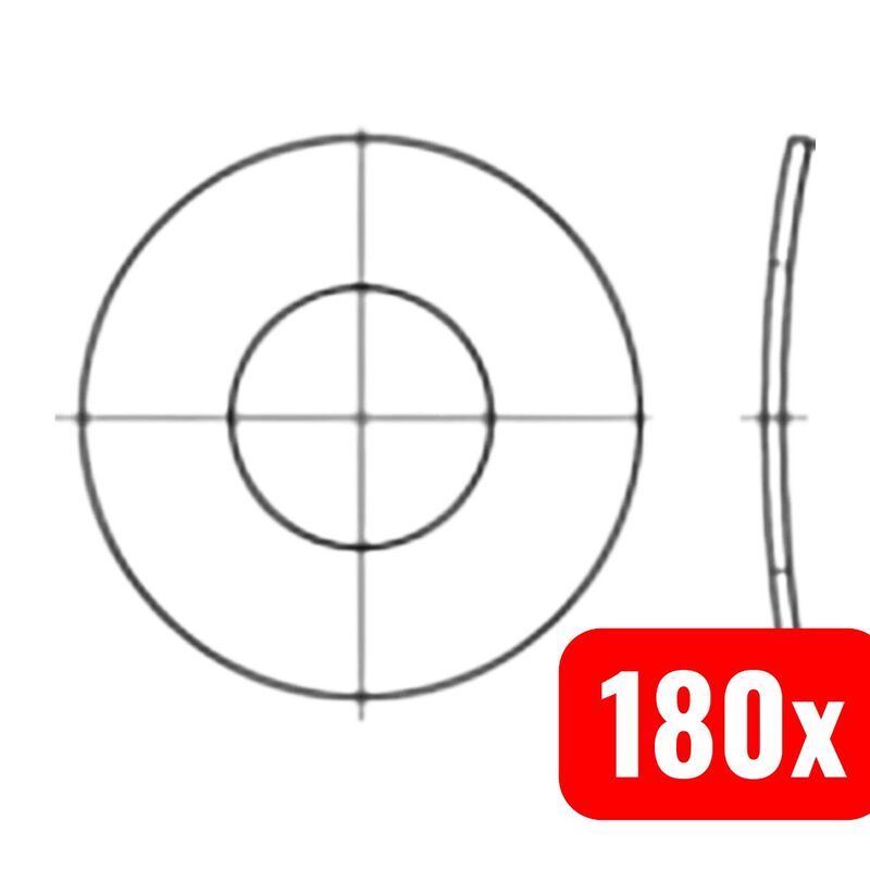 Toolcraft Federscheibe DIN 137 Federstahl verzinkt 3,2mm 100 Stück Scheiben - 4053199019779