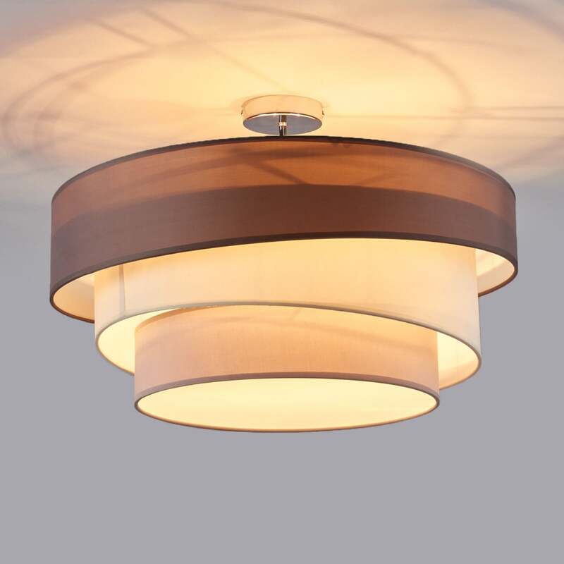 Lindby Deckenleuchte Deckenlampe Melia LED braun grau 56cm Leuchte Lampe - 4251096525762