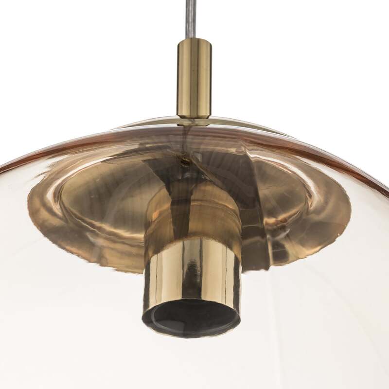 Glas Hängeleuchte Sol LED Pendelleuchte dimmbar schwarz bernstein Ø35cm 185cm - 5901780542610