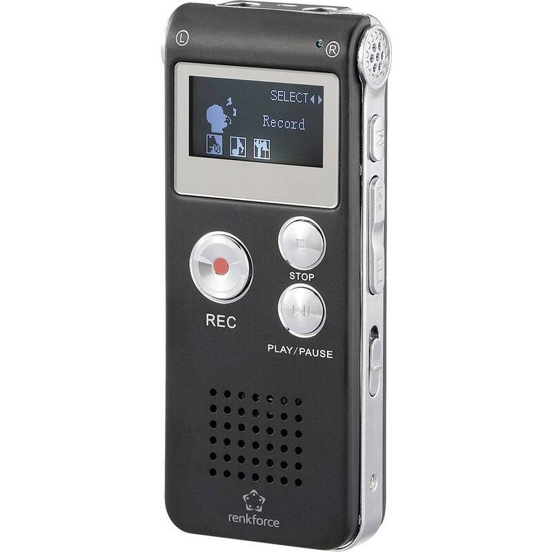 RENKFORCE RF-DVR-L169 DIGITALE Diktiergerät Sprachaufzeichner 8GB schwarz USB-C - 4064161394381