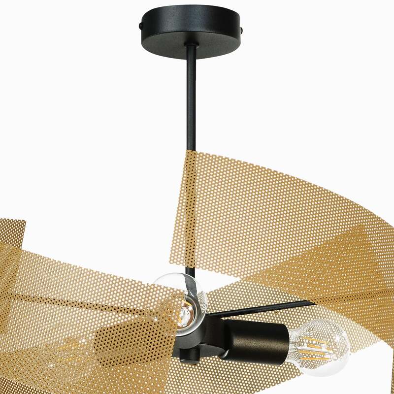 Euluna Deckenleuchte Moira LED Lampe dimmbar goldfarben schwarz Ø47cm 3-flammig - 4251911787818