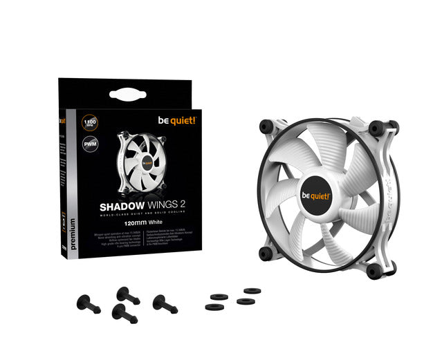 be quiet! Lüfter Ventilator Shadow Wings 2 PWM Kühlung Gehäuselüfter 120mm weiß - 4260052187333