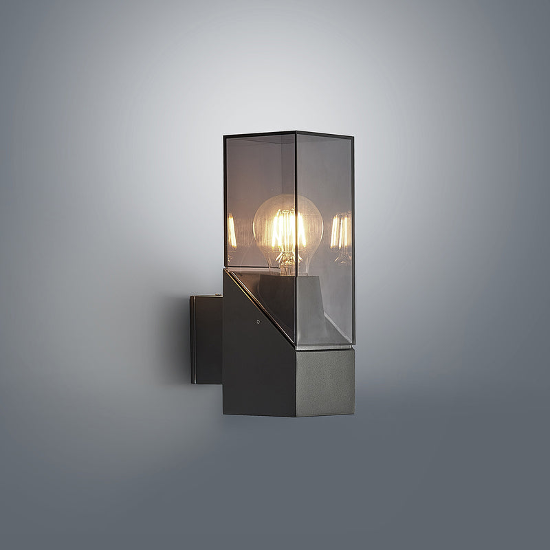Lucande Außenwandleuchte Fiola anthrazit dimmbar IP54 25cm Wandleuchte Leuchte - 4251096582246