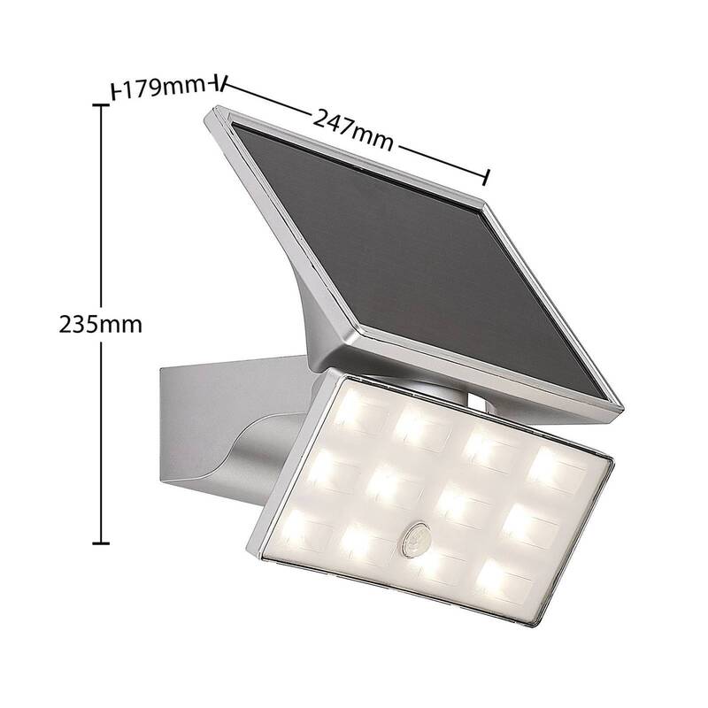 PRIOS LED Außenleuchte Wandleuchte silber weiß Bewegungsmelder wassergeschützt - 4251911712230