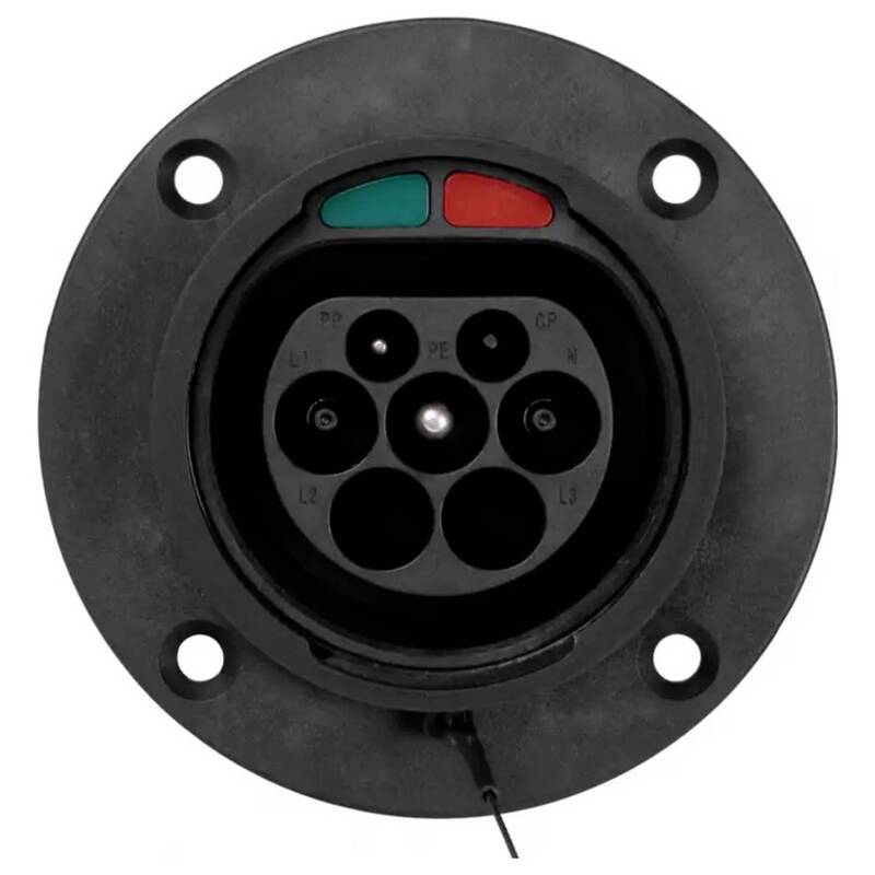 Akyga eMobility Ladesteckdose Typ 2 32A 1-phasig IP44 schwarz für Ladesysteme - 5906708750870