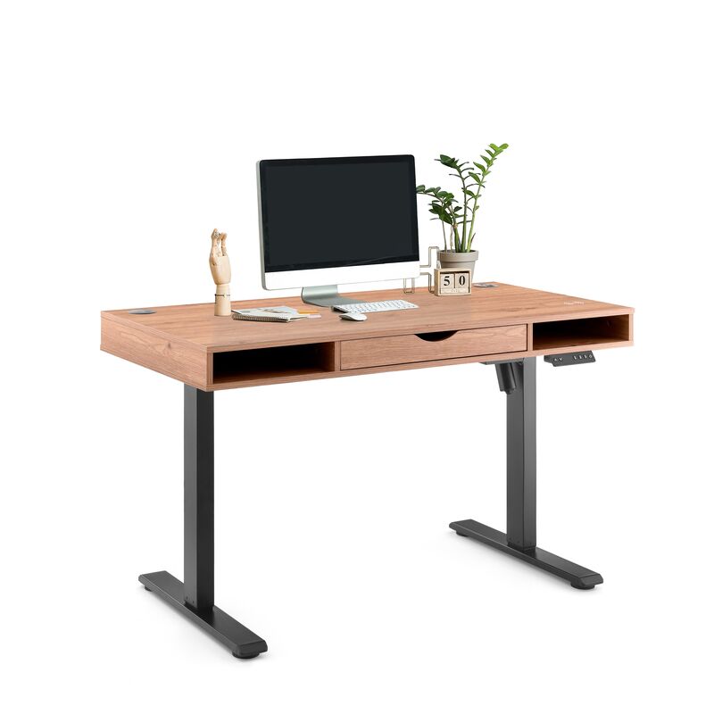 hjh OFFICE Schreibtisch Tisch Arbeitsplatz Eiche Schwarz elektrisch verstellbar - 4064323108153