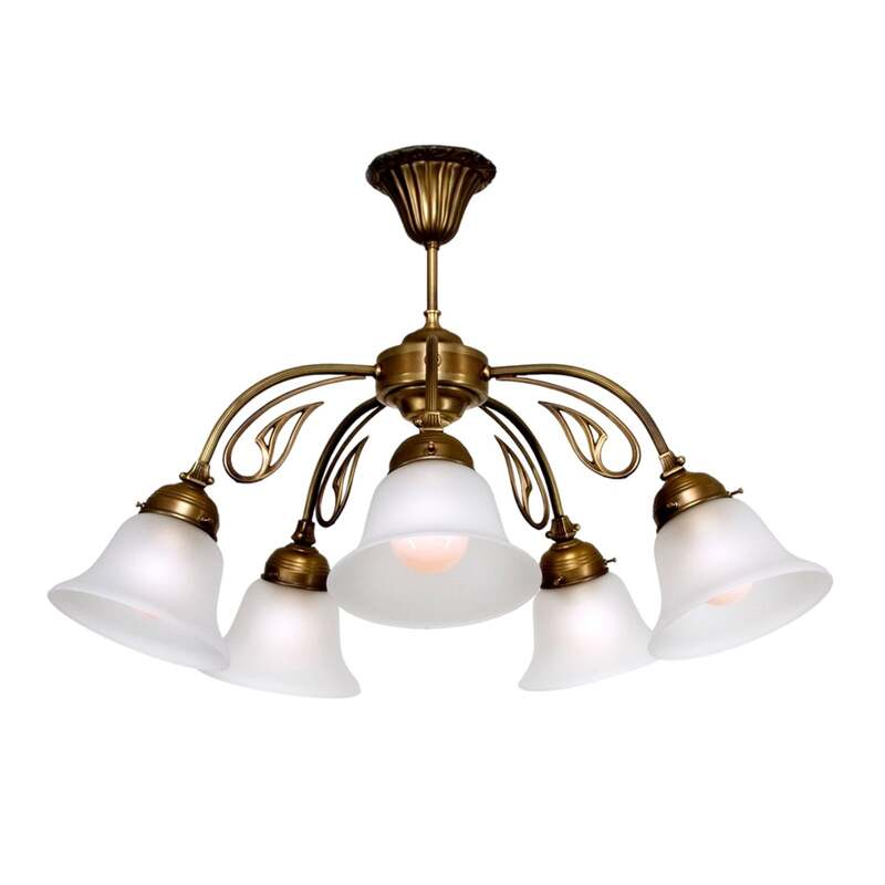 Berliner Messinglampen Deckenleuchte OLGA 5-flammig LED Lampe dimmbar messing - 4043783513301