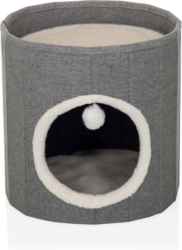 hjh LIVING PAWY R Katzenhöhle Haus Katzenbett Katzenmöbel 38x38x38 cm grau - 4064323107422