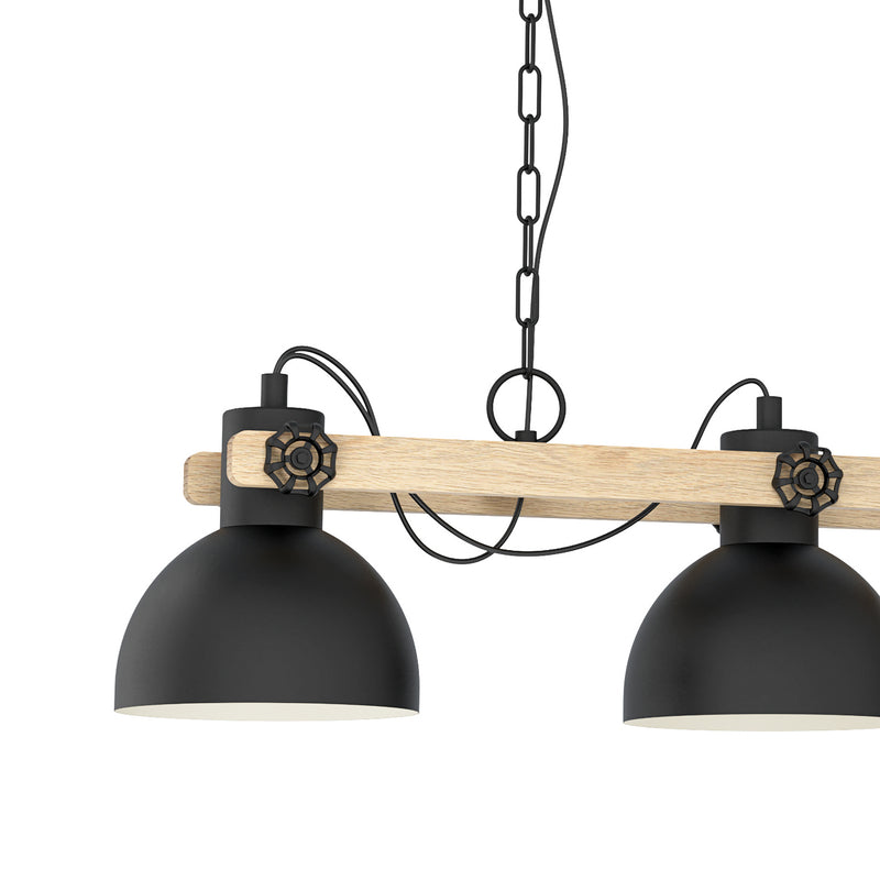 Eglo Hängelampe Hängeleuchte Lubenham LED Pendelleuchte dimmbar schwarz/holz - 9002759439927