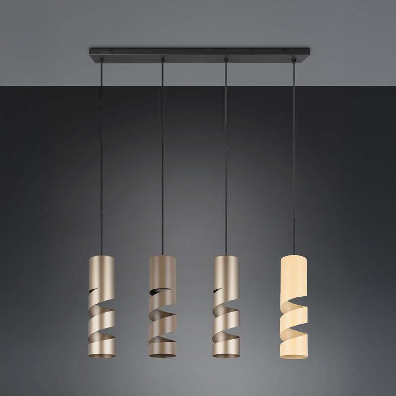 Trio Lighting Hängeleuchte Pendelleuchte Stream Multicolor Metall L80cm 4-flg - 4017807614008