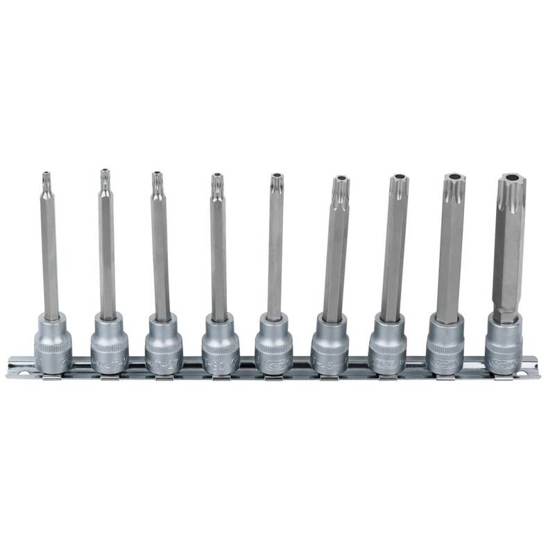 KS Tools Stecknuss Set Nuss Torx mit Stirnlochbohrung 3/8" 9tlg Aufsteckschiene - 4042146176573