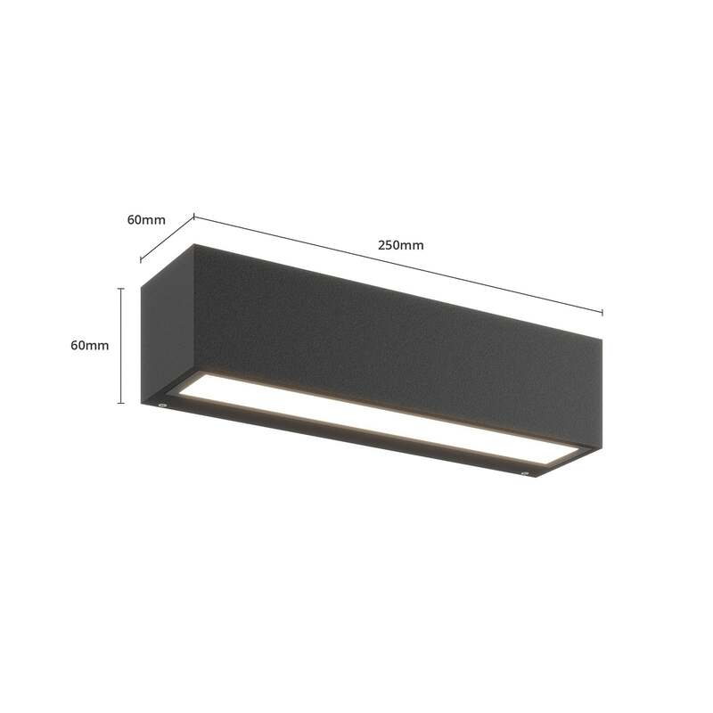Lucande Außenwandleuchte Wandleuchte Lengo LED Gartenlampe anthrazit 25cm IP65 - 4251096581485