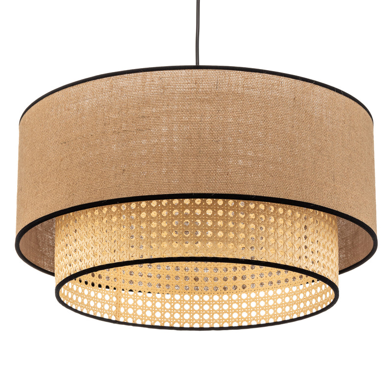 Hängeleuchte Boho LED Pendelleuchte Rattan dimmbar braun Ø 45 cm Höhe 22 cm - 5903689184304