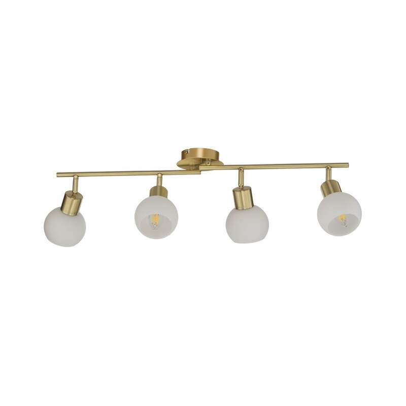 Lindby Deckenleuchte Deckenlampe Elaina messing Glas Opalglasschirme 4 flam940 - 6291106553307