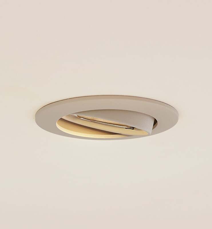 Prios Deckeneinbauleuchte Fibur beige Zink Ø 8,2 cm dimmbar GU10 10 W - 4251911795653
