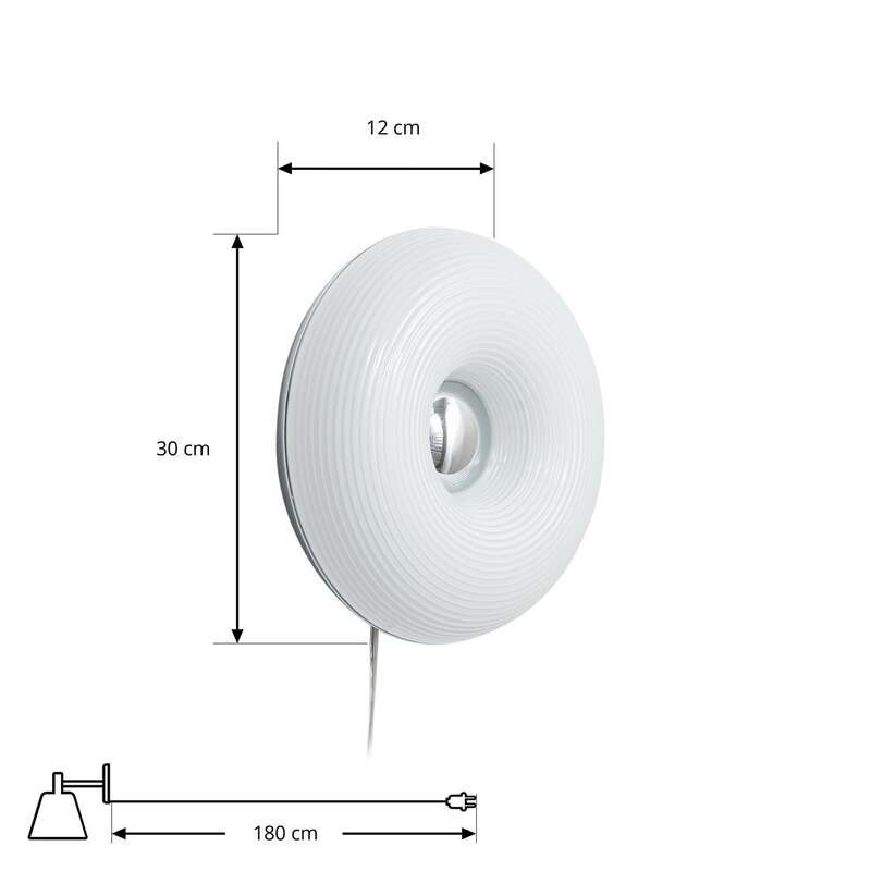 Lindby Tischleuchte Wandlampe Lampe LED Fjora weiß chrom dimmbar - 4255830905513