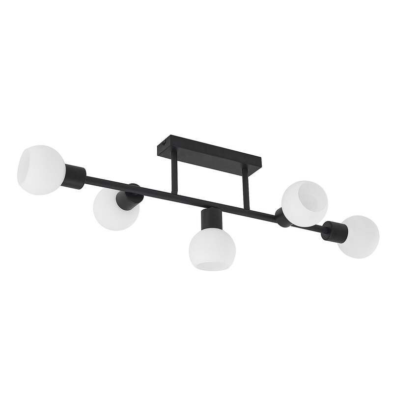 Lindby Deckenleuchte Deckenlampe Biscala LED schwarz opalweiß matt Glas Stahl - 4251911719871