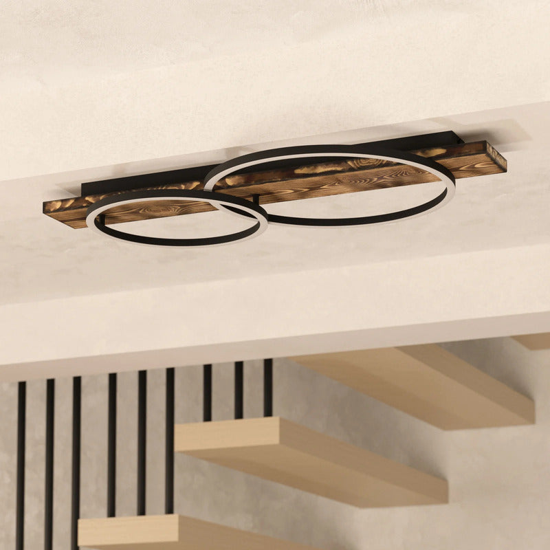 Eglo Deckenlampe Boyal LED Leuchte Holzoptik 2-flg warmweiß braun 78x40cm - 9002759994082
