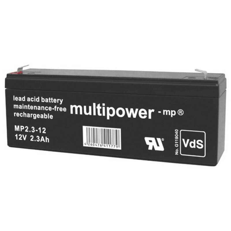 Multipower Bleiakku MP2,3-12 12V 2,3Ah AGM wartungsfrei VdS zugelassen - 4260476411779