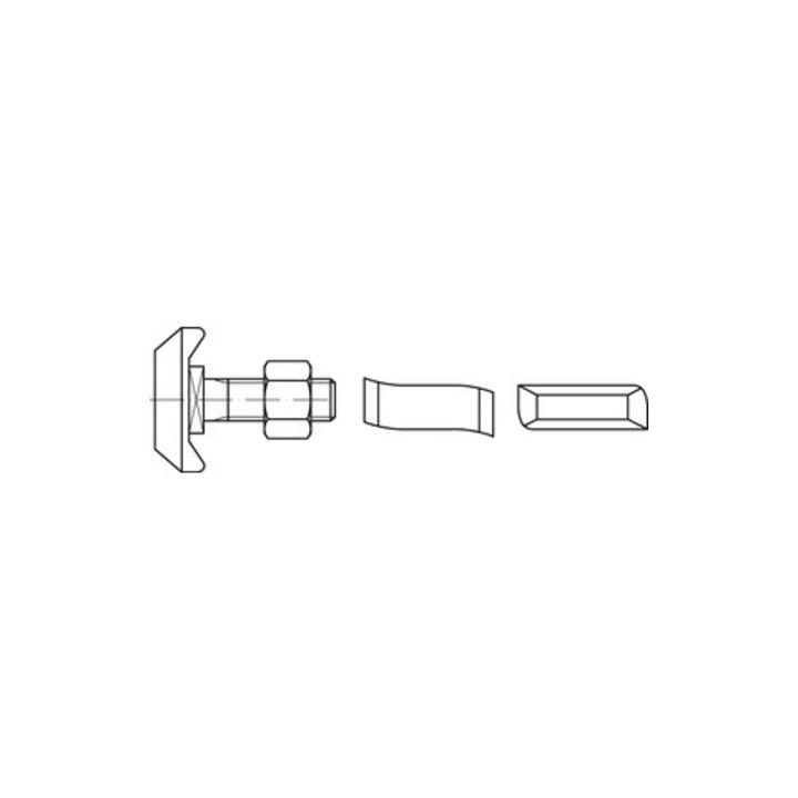 Halfen Halfenschraube Schraube Verbindungssystem M12x50 feuerverzinkt 50 Stück - 4051427493445