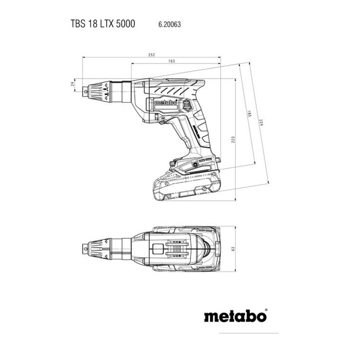 Metabo Akku-Trockenbauschrauber TBS 18 LTX BL 5000 18V LiHD SIEHE TEXT/FOTO - 4061792206335