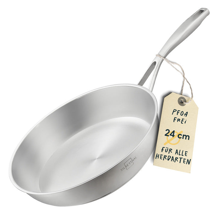 SILBERTHAL Bratpfanne Edelstahlpfanne Pfanne unbeschichtet ohne Deckel 24cm - 4260470467192