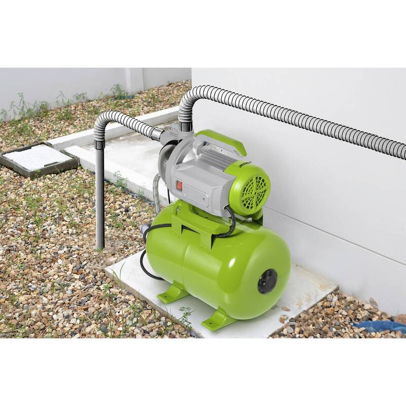 Toolcraft Hauswasserwerk Pumpe 7500l/h 1300W selbstansaugend 24l grün IPX4 - 4064161310114