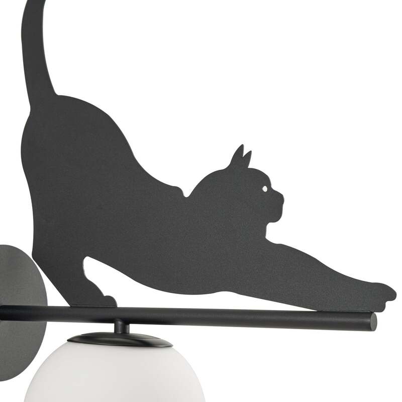 Lindby Außenwandleuchte Wandlampe Katti Katze Metall Schwarz IP44 E14 LED Lampe - 4255830902666