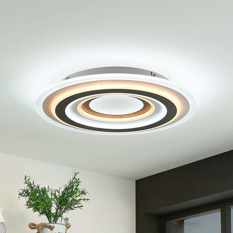 Lindby Deckenleuchte Jazmina LED Lampe dimmbar CCT anthrazit Ø50cm 5390lm - 4251096595185
