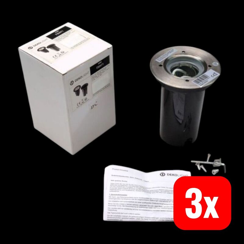 Deko Light Bodeneinbauleuchte GU10 LED 7W schwarz IP67 Gartenlampe Leuchte - 4042943163943