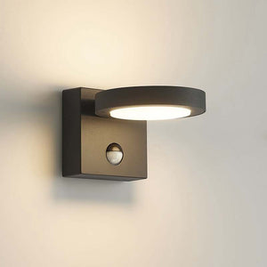 B-Ware Lucande Außenlampe Wandleuchte Belna LED Gartenlampe mit Sensor dunkelgrau IP54