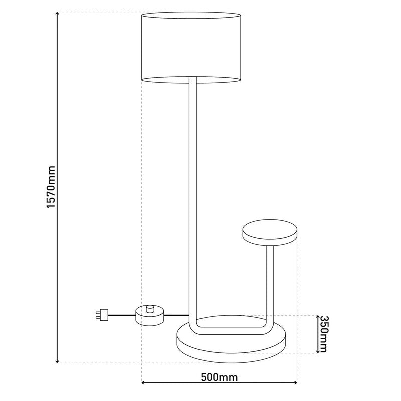 näve Stehleuchte Lampe Tischleuchte TORDIS E27 Metall schwarz 157cm Innen - 4003222892701
