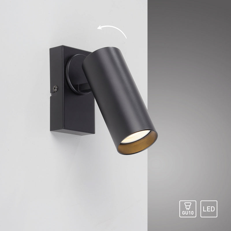 SCHÖNER WOHNEN-Kollektion Wandstrahler RIK LED Wandleuchte Lampe schwarz 20cm - 4043689018320