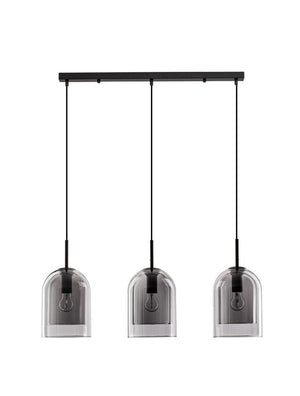 B-Ware Nova Luce Pendelleuchte Hängeleuchte VELOR E27 LED 3-fach Schwarz Rauchgrau dimm