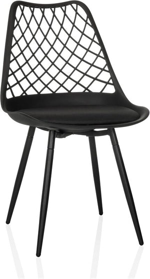 B-Ware hjh LIVING BEGIO S Schalenstuhl mit Kissen wetterfest schwarz 46 cm Sitzhöhe