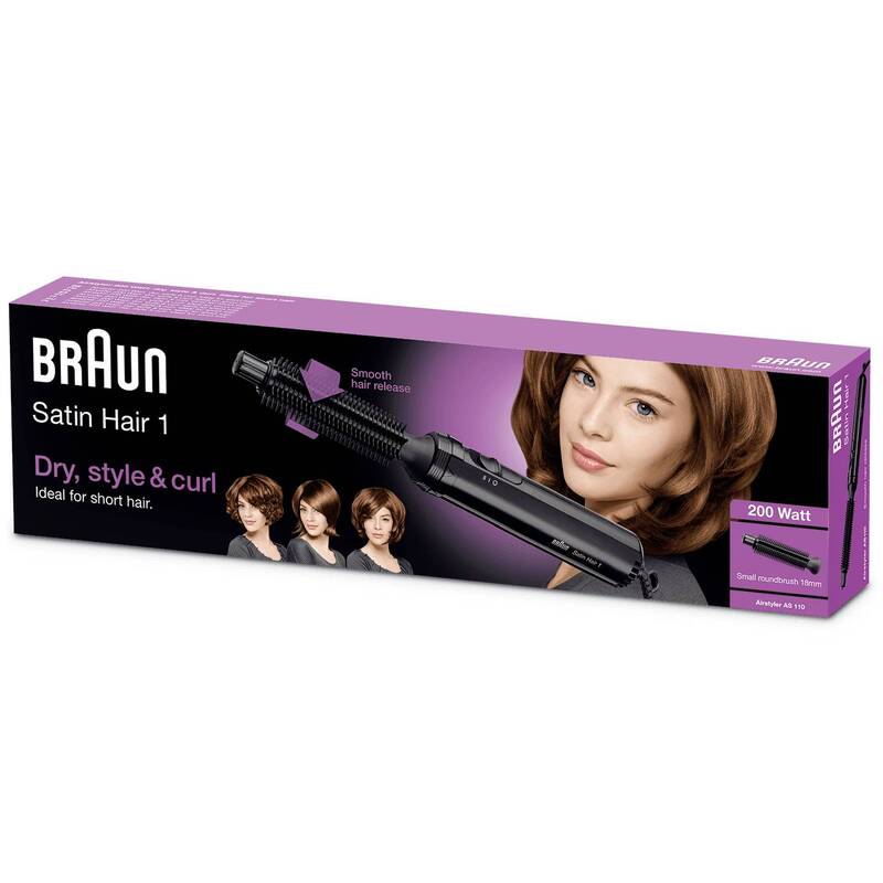 Braun Heißluftbürste Satin Hair 1 AS 110 Stylinggerät 200W schwarz 2 Heiz-Stufen - 3030050182460