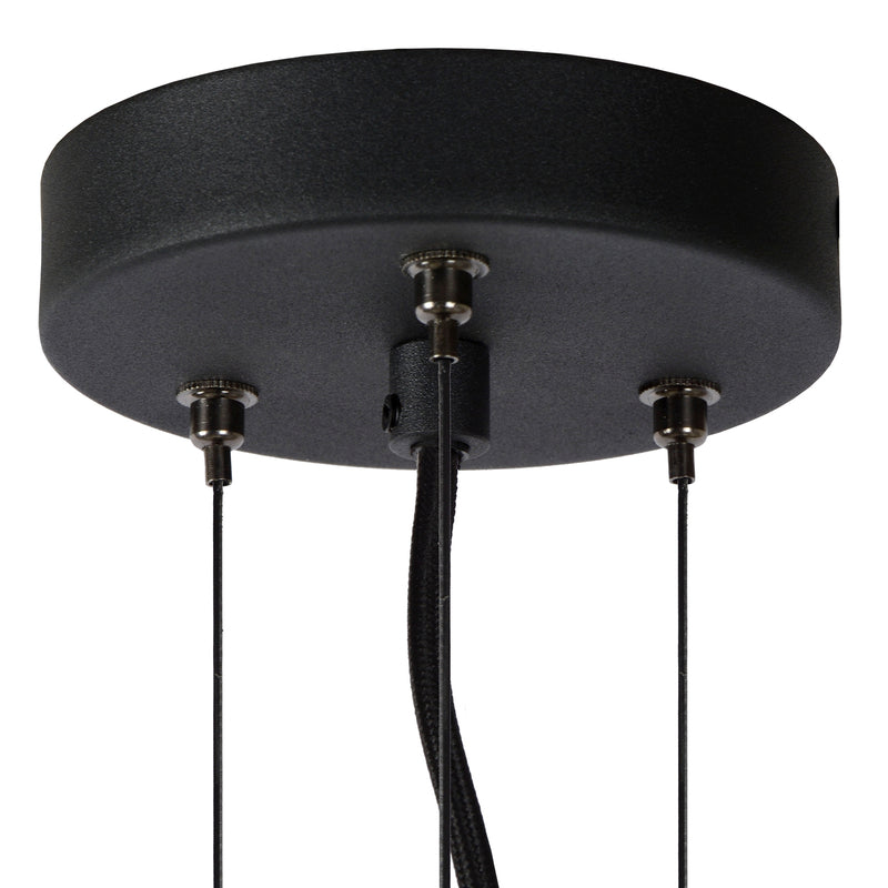 Lucide Hängeleuchte Pendelleuchte Olivia Glas rauchgrau schwarz E27 LED Ø 40 cm - 5411212452092