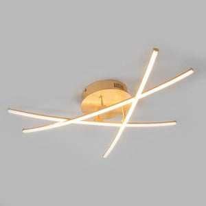 B-Ware Lampenwelt LED-Deckenlampe Deckenlampe Lampe Leuchte hängend Yael gold 3 Stäbe