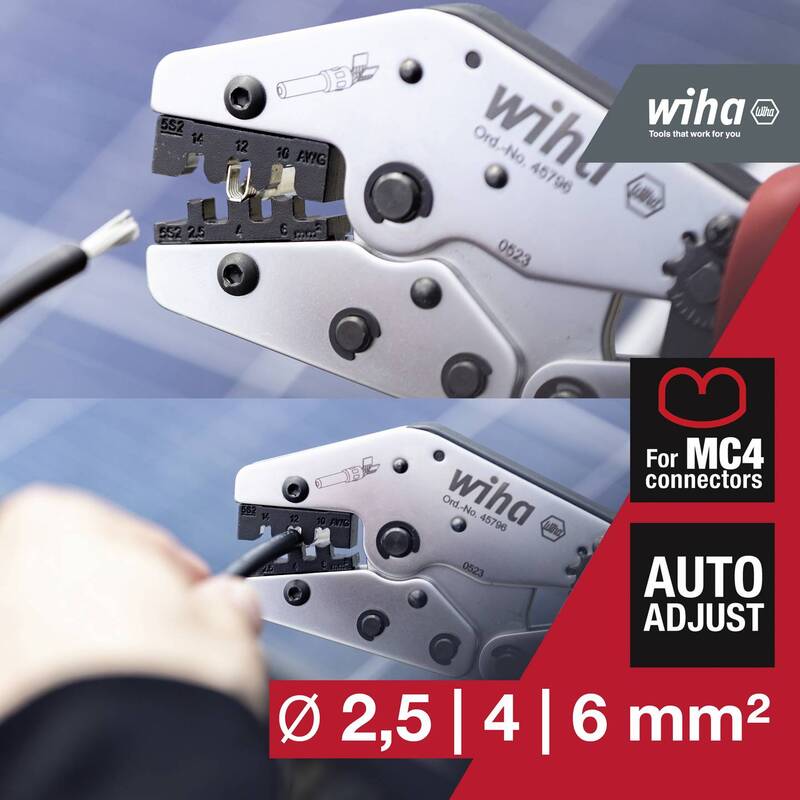 Wiha Crimpzange Photovoltaik-Verbinder MC4 45796 2,5 bis 6 mm² Handwerkzeug 680g - 4010995457969