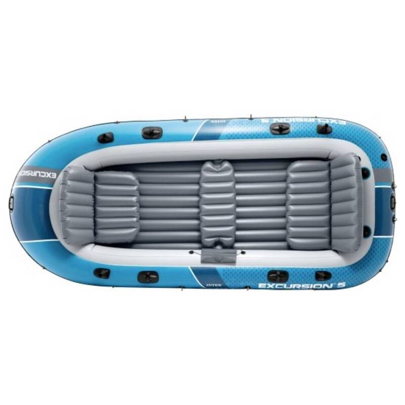 Intex Sportboot Excursion 5 Bootset mit 2 Paddeln bis 600 kg für 5 Personen - 6941057430638